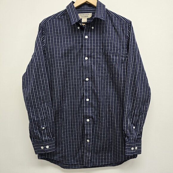 Duluth Trading Wrinklefighter Trim Fit Long Sleeve Button Down Shirt Sz M Blue - Picture 1 of 3
